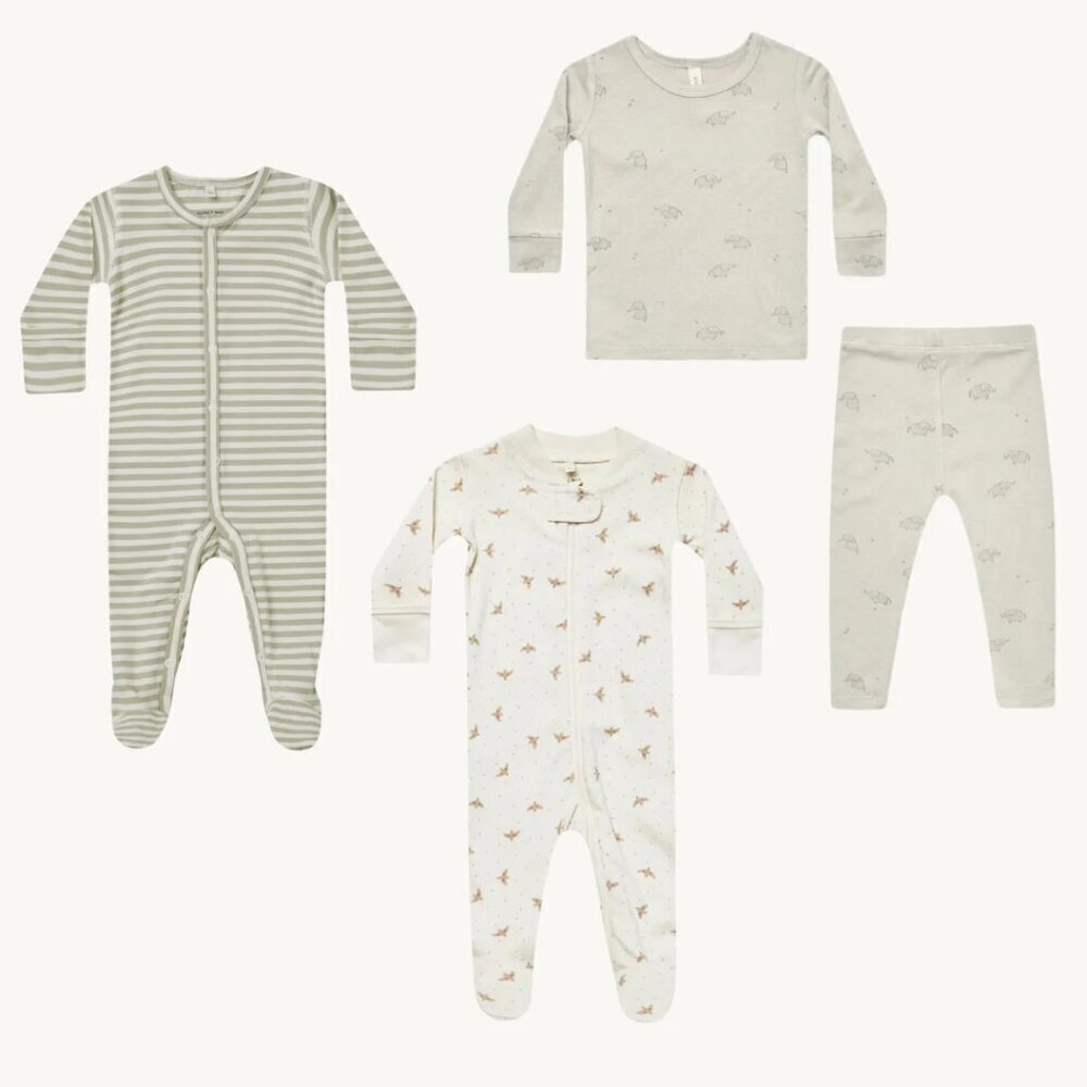 NWT - Quincy Mae neutral pajamas set, organic coton and bamboo​​​​​